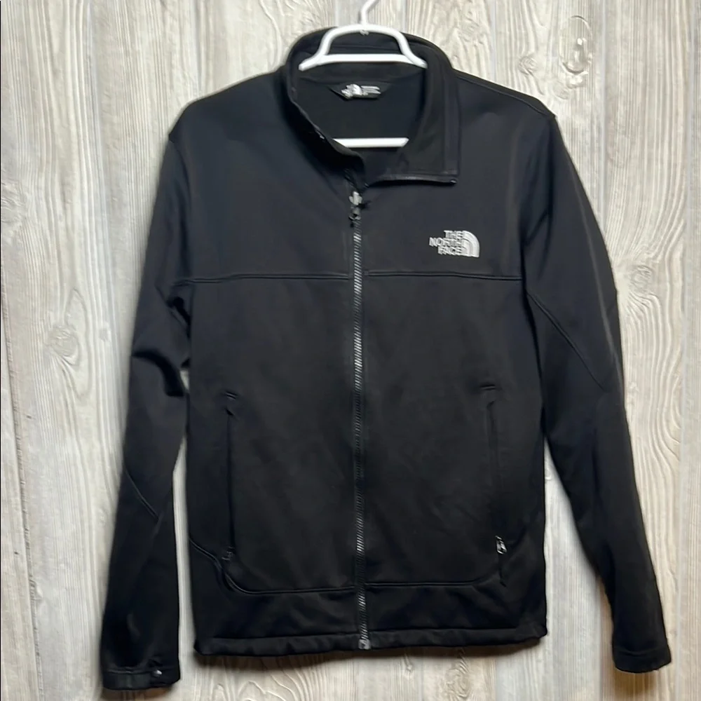 The North Face Windwall Jacket Adult S Black Full Zip Wind Resistant Zip Pockets